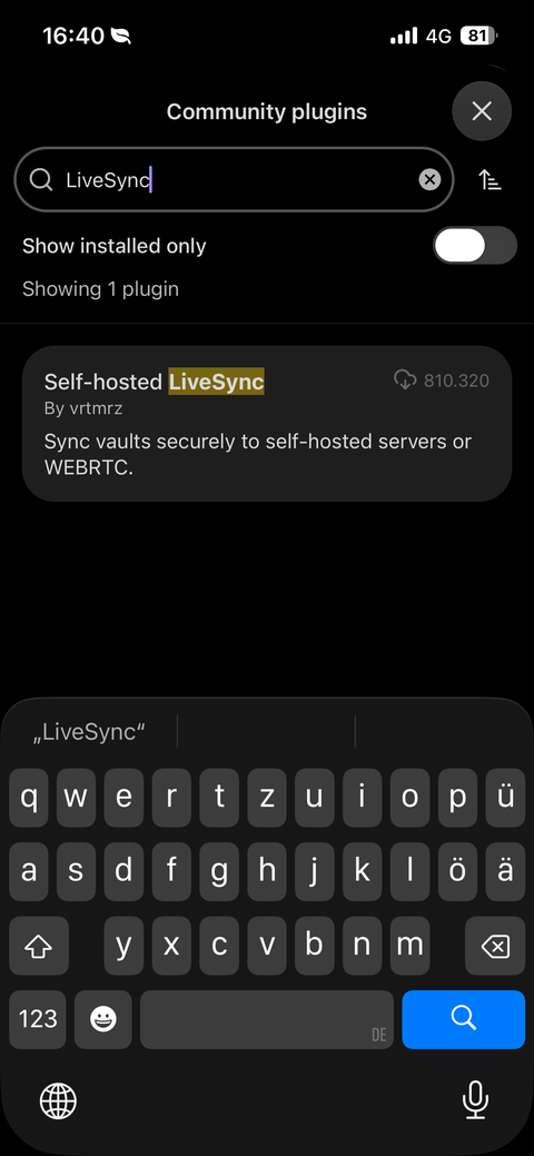 Search LiveSync on your phone